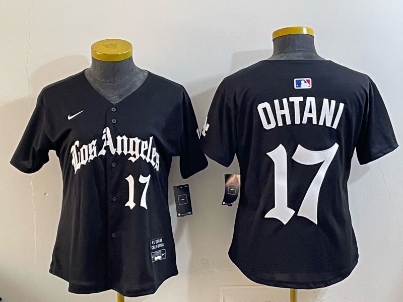 Women Los Angeles Dodgers #17 Ohtani Black 5th Jointly Name 2026 Nike MLB Jersey style 01